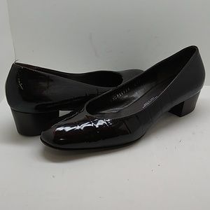 Salvatore Ferragamo Patent Croc Heels